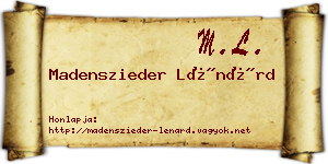 Madenszieder Lénárd névjegykártya